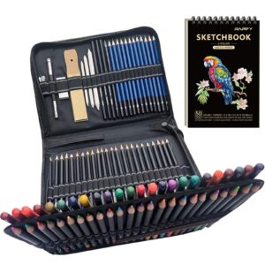 Rapify Art Supplies 96pcs Art Set，Colored Drawing Pencils Art Kit- Sketching, Graphite Pencils With Portable Case, Ideal School supplies for Beginners and Professional Drawing Artists Teens or Adults