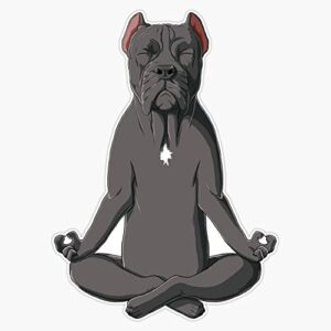 yoga cane corso dog sticker vinyl bumper sticker decal waterproof 5"