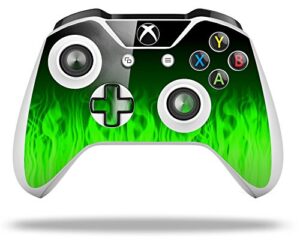 wraptorskinz decal vinyl skin wrap compatible with xbox one s / x controller - fire green (controller not included)