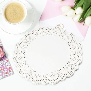 Lace Doilies Paper 100 Pieces, White Round Lace Paper Placemats for Tables, Cake, Baking, Wedding Decoration (10.5 Inch)…