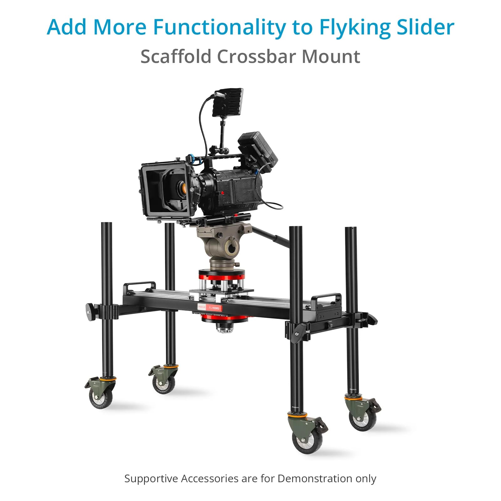 PROAIM Scaffold Crossbar Mount for Proaim Flyking Camera Slider Mitchell/Bowl. CNC Aluminum Made for 32-50mm Scaffold Tubes/Speed Rails. Facilitates Positioning Sliders at Height (SCF-FK)