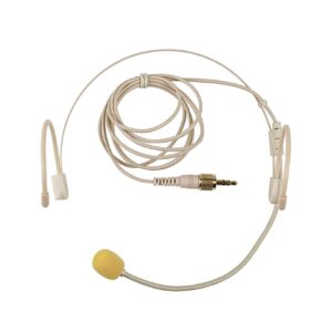 CANFON Cafon Pro 3.5mm Omni-directional Condenser Headset Microphone Input Line Compatible with Sony UWP V1/D11/D21 Microphones Transmitter, such as UWP UTX-B2/B03/B40, Skin color to hide