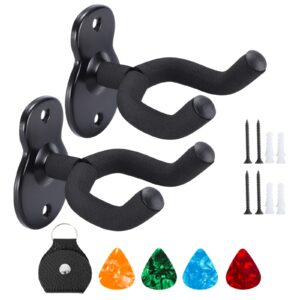 donux guitar wall mount,ukulele hanger hook holder stand guitar hangers hooks for acoustic electric bass guitars and ukulele (2 set)