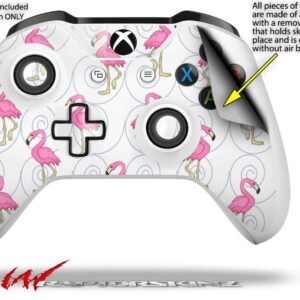 WraptorSkinz Decal Vinyl Skin Wrap compatible with XBOX One S/X Controller - Flamingos on White (CONTROLLER NOT INCLUDED)