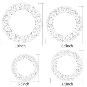 Lace Doilies Paper 100 Pieces, White Round Lace Paper Placemats for Tables, Cake, Baking, Wedding Decoration (10.5 Inch)…