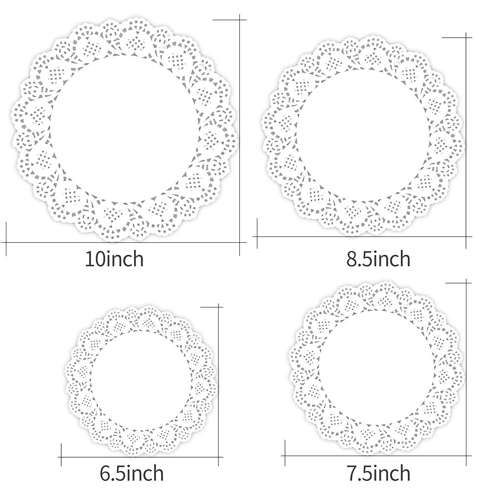 Lace Doilies Paper 100 Pieces, White Round Lace Paper Placemats for Tables, Cake, Baking, Wedding Decoration (10.5 Inch)…