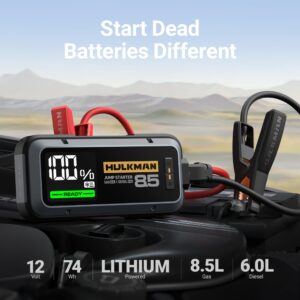 HULKMAN Alpha85S -40℉ Start Tech Jump Starter 2000 Amp 20000mAh Car Starter with 65W Speed Charge Lithium Portable Car Battery Booster Pack for up to 8.5L Gas and 6L Diesel Engines