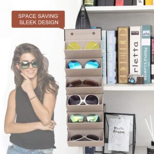 Livtor Sunglasses Organizer 6-Slot EyeGlasses Storage Display Travel Case (Black)