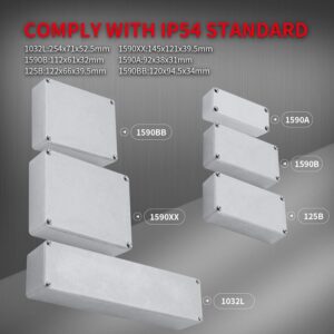 DaierTek 3pcs 1590BB Aluminum Metal Stomp Box Case Guitar Pedal Enclosure Effect Enclosure Stomp Box Unpainted 120x94.5x34MM