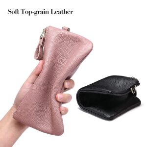 GOIACII Women's Wristlet Clutch Slim Leather Wallet RFID Blocking Handbag