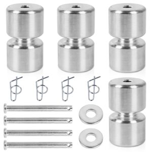 4 pack aluminum alloy rollers pins washers rings gl1 gmnr925 compatible with trailer tailgate lift assist rollers kit replacement parts fit for trailer tailgate, easy lift gate etc lift assist