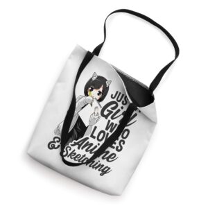 Anime Girl Just A Girl Who Loves Anime and Sketching Drawing Tote Bag