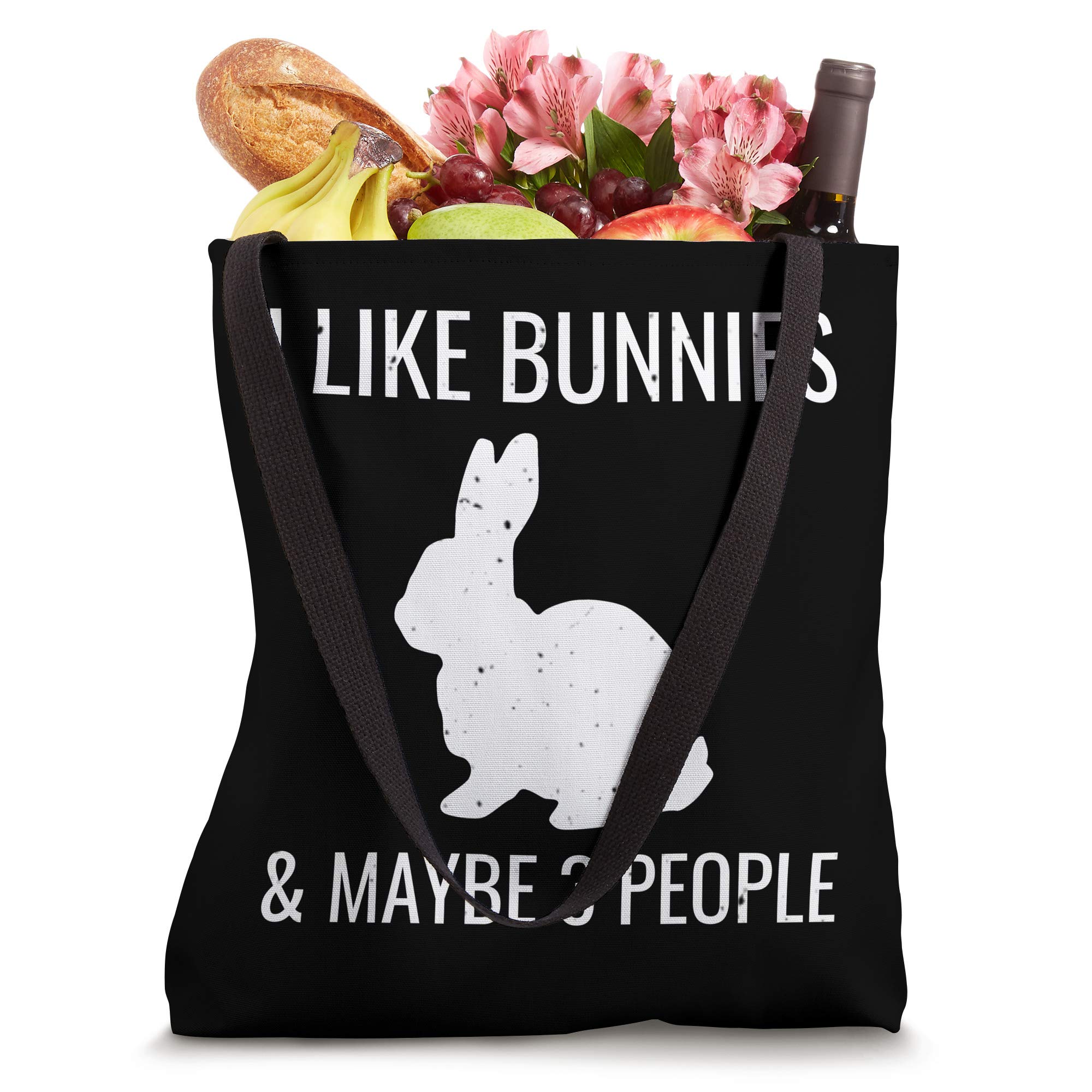 I Like Bunnies & Maybe 3 People Funny Introvert Bunny Gift Tote Bag