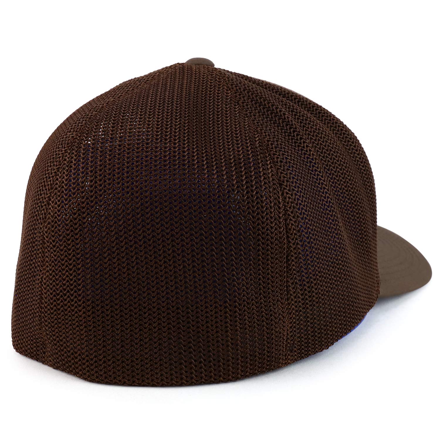 Trendy Apparel Shop 2XL Structured Flex Fitted Trucker Flexfit Baseball Cap - Brown - 2XL