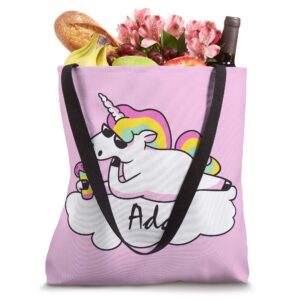 Funny Unicorn Ada Name Gift Trendy Pink Personalized Tote Bag