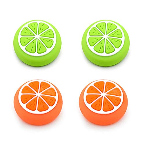 Lemon Joystick Thumb Grips Cover Stick Thumbstick Caps for Nintendo Switch NS Nitendo Switch Lite NS JoyCon 4PCS (2 Green 2 Orange)