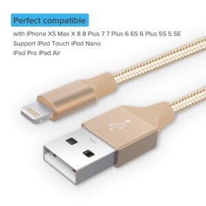 Nikolable Lightning Cable Apple Certified iPhone Charger 3Pack 6ft Braided Lighting to USB A Charging Cord Compatible with iPhone 13 12 11 Pro Max XS XR 8 Plus 7 Plus 6s Plus 5S iPad Pro and More