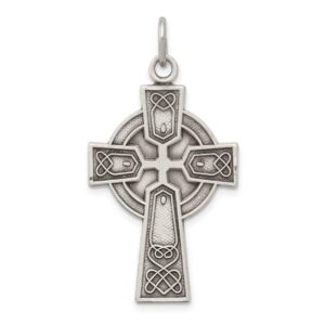 sterling silver antiqued irish cross pendant qqc8195