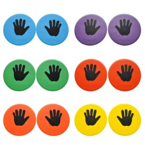 Eco Walker 10inch Colorful Carpet Spot Flat Markers Feet Hands Twister Game for Classroom Home Indoor and Outdoor (Hand)