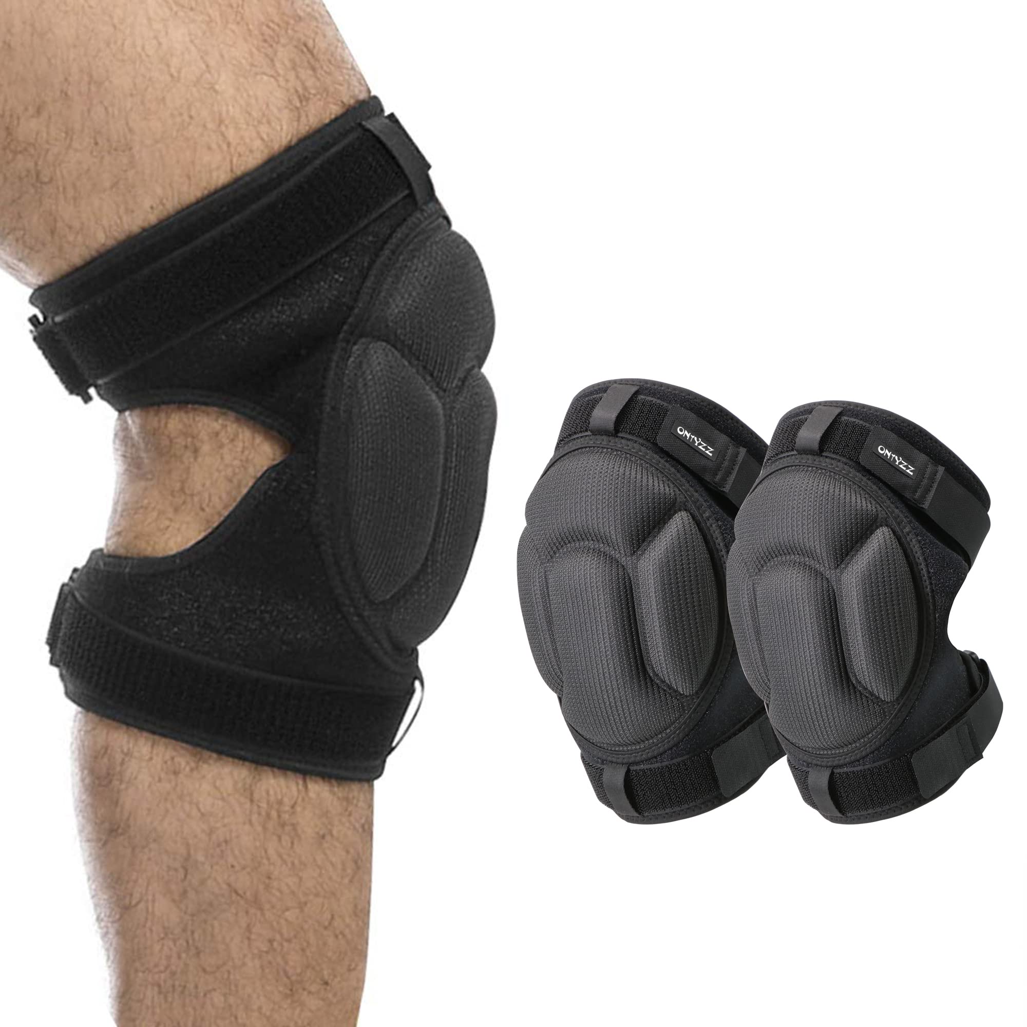 ONTYZZ Knee Braces Thickening Soft Adjustable Knee Support for Kneeling Hiking Gardening Cleaning Construction Work Knee Pads with Adjustable Straps Knee Protector to Guarantee a Good Hold L