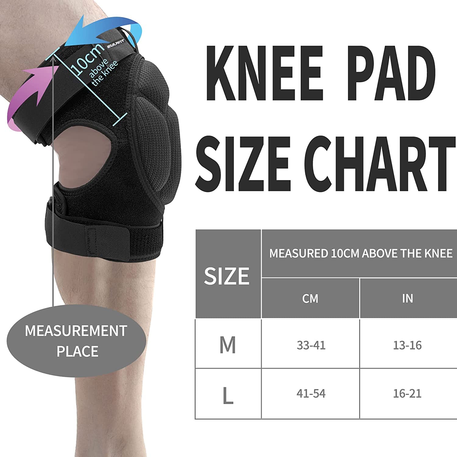 ONTYZZ Knee Braces Thickening Soft Adjustable Knee Support for Kneeling Hiking Gardening Cleaning Construction Work Knee Pads with Adjustable Straps Knee Protector to Guarantee a Good Hold L