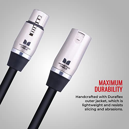 Monster Prolink Performer 600 Microphone Cable - Engineered with Custom XLR Connectors, Microfiber Dielectric, Duraflex Jacket, and Carbon Polymer Shielding, 20 ft. Cable