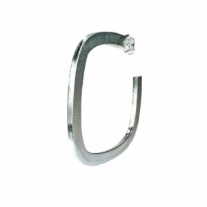 Sheila Fajl Elisa Flat Square Womens Hoop Earrings in Brushed Silver Plated