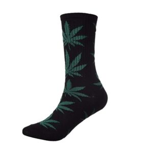 4 Pairs Pack Marijuana Weed Leaf Printed Cotton Athletic Sports High Crew Socks for Women Men (D-4 pairs)