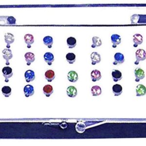 18 Pairs Multi Colors Clear Crystal Acrylic Nylon Plastic Posts Medical No Metal Sensitive Ears Hypoallergenic Stud Earrings