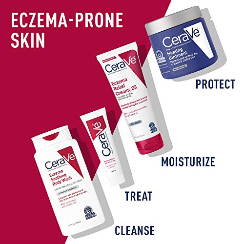 Cerave Eczema Relief Creamy Body Oil | Anti Itch Cream for Eczema & Moisturizer for Dry Skin with Colloidal Oatmeal, Ceramides and Safflower Oil | 8 Ounce