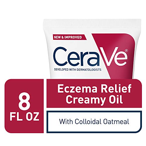 Cerave Eczema Relief Creamy Body Oil | Anti Itch Cream for Eczema & Moisturizer for Dry Skin with Colloidal Oatmeal, Ceramides and Safflower Oil | 8 Ounce