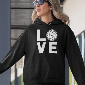 Love Volleyball Gifts for Fans Players Leggings Hoodies Sweatshirts for Women Black X-Large/Black X-Large