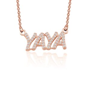 ensianth yaya necklace grandma jewelry yaya letter necklace nana mimi gigi gift family jewelry (rg)