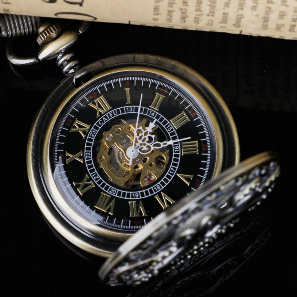 Classic Hollow Design Hand Winding Mechanical Pocket Watch Mens Watches