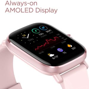 Amazfit GTS 2 Mini Smart Watch for Women Girls, Alexa Built-in, GPS Tracker, 14 Days Battery Life, Blood Oxygen Heart Rate Sleep Monitoring, 5 ATM Water Resistant, Android iPhone Compatible-Pink