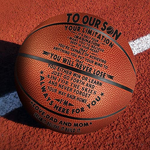 Tree Life Engraved Boys Basketball Gifts for Son - to Our Son - Your Limitation It’s Only You Imagination - from Dad and Mom Christmas Birthday Gifts Indoor/Outdoor Basketball 29“