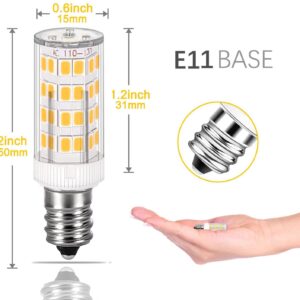 SZHZBZW E11 Led Bulb Replaces T4/T3 JD Type Clear Light Bulbs Warm White 3000K 2 Pack