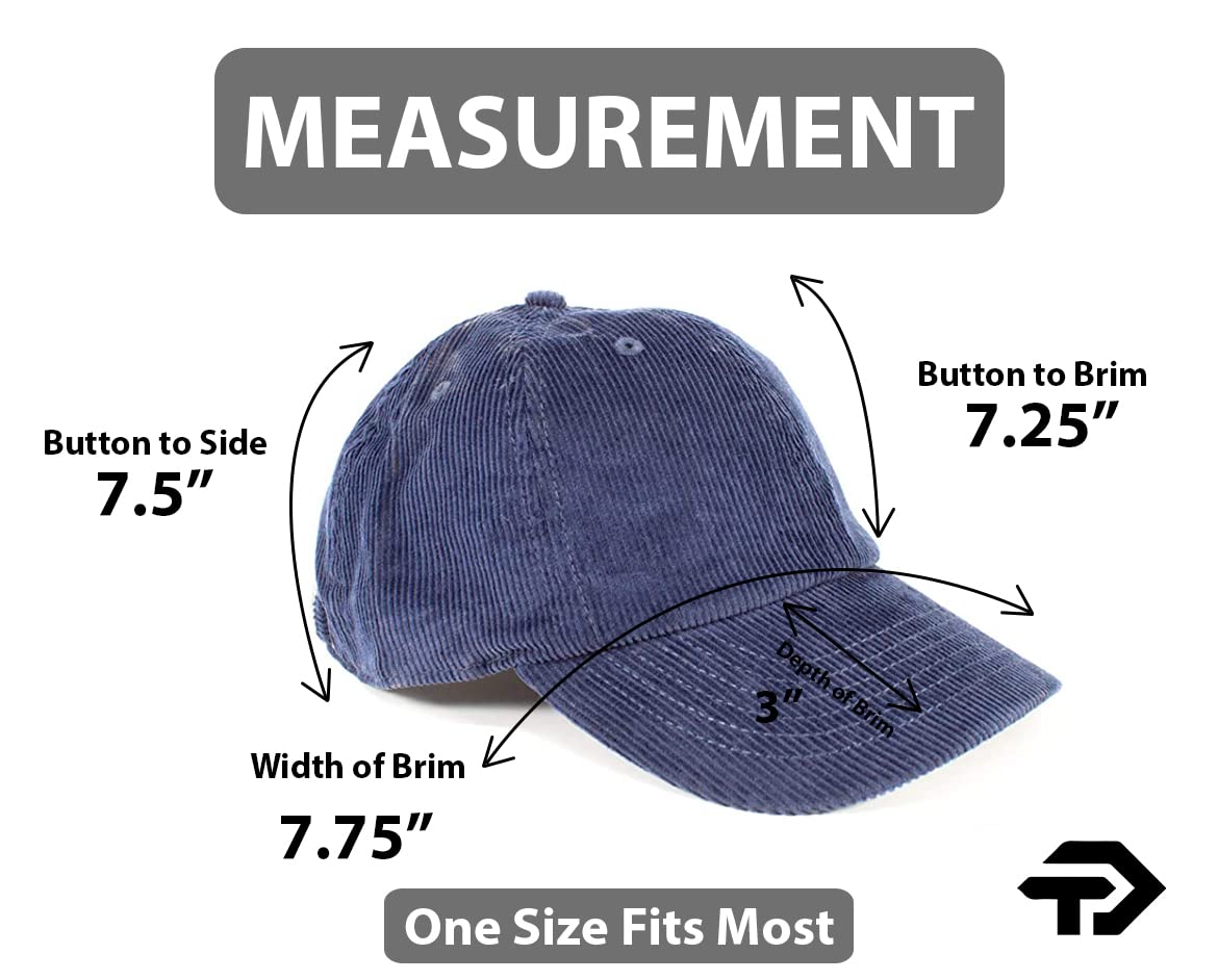 Plaid Suede Womens Mens Corduroy Hat for Men Casual Everyday Baseball Cap with Adjustable Straps (Navy)