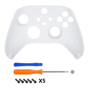 eXtremeRate Replacement Faceplate for Xbox Series X & S Controller - Personalize Your Control - Clear Custom Front Housing Shell for Xbox Core Wireless Controller [Controller NOT Included]