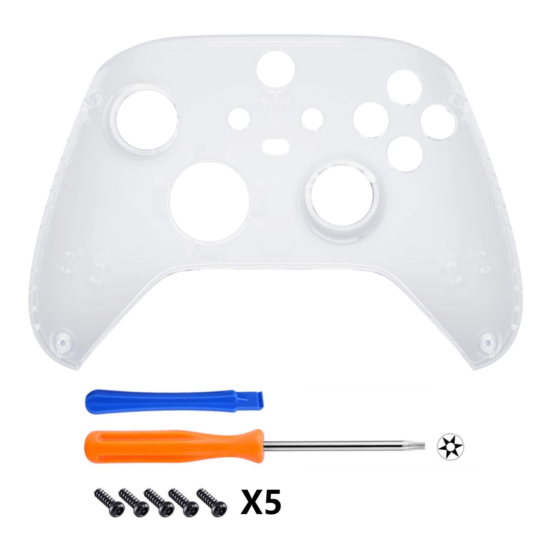 eXtremeRate Replacement Faceplate for Xbox Series X & S Controller - Personalize Your Control - Clear Custom Front Housing Shell for Xbox Core Wireless Controller [Controller NOT Included]