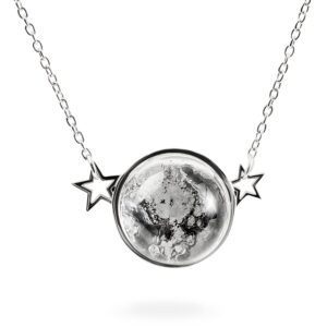 once a moon - starfield sterling silver necklace made with real moon dust meteorite | valentine's day gifts | gift for girlfriend | gifts for her | best gift for wife | star necklace (18"+2" extender)