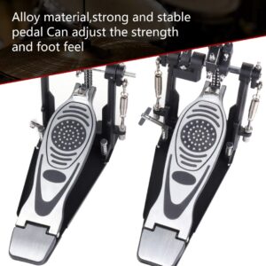 Double Bass Drum Pedal,Double Kick Bass,Electric Drum Kit Double Bass come with 2Pcs Drum Beater Sticks and 1Pcs Drum Key