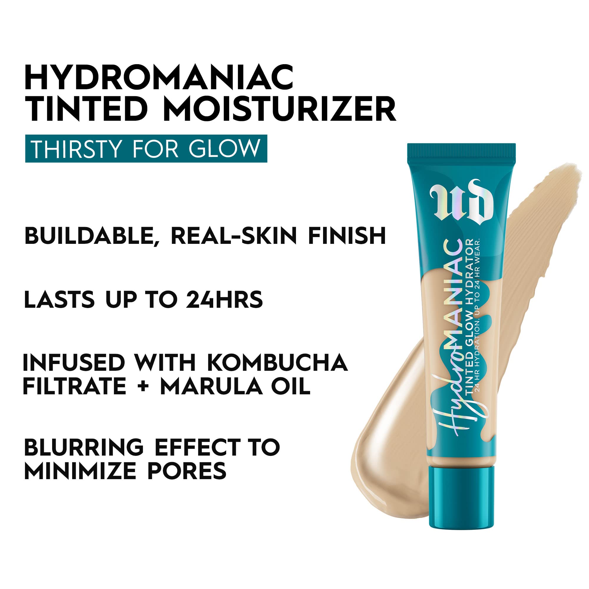 Urban Decay Hydromaniac Dewy Foundation (20 Fair Neutral), Hydrating Tinted Moisturizer for Dry Skin, Buildable Medium Coverage, Non-comedogenic, Vegan, Cruelty-free - 1.1 fl oz