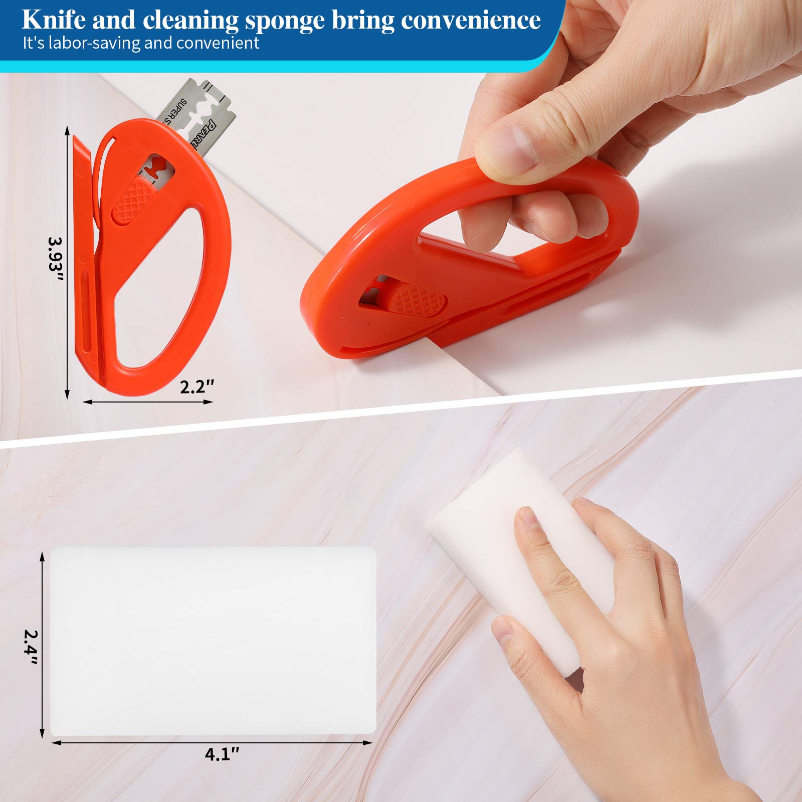 Wallpaper Smoothing Tool Kit with Felt Squeegee Seam Roller for Contact Paper Peel and Stick Wallpaper Car Wrap Vinyl Window Tint Glass Film