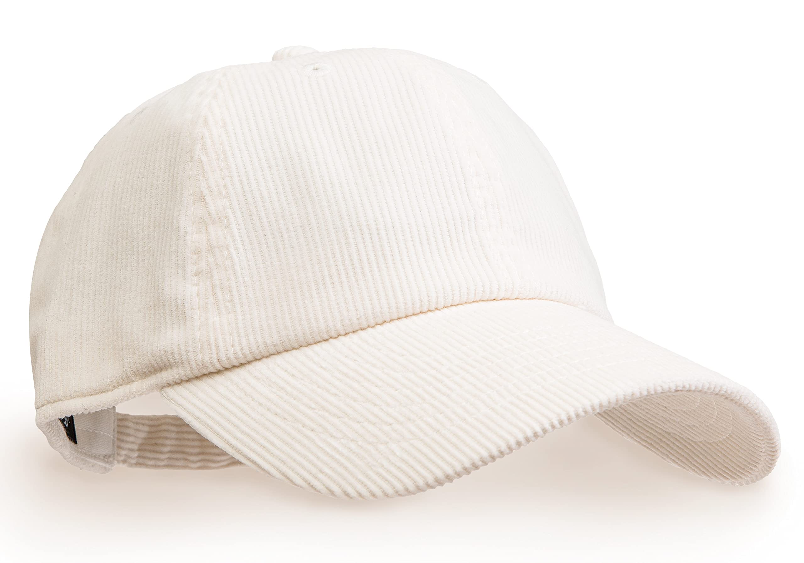 Plaid Suede Womens Mens Corduroy Hat for Men Casual Everyday Baseball Cap with Adjustable Straps (Off White)