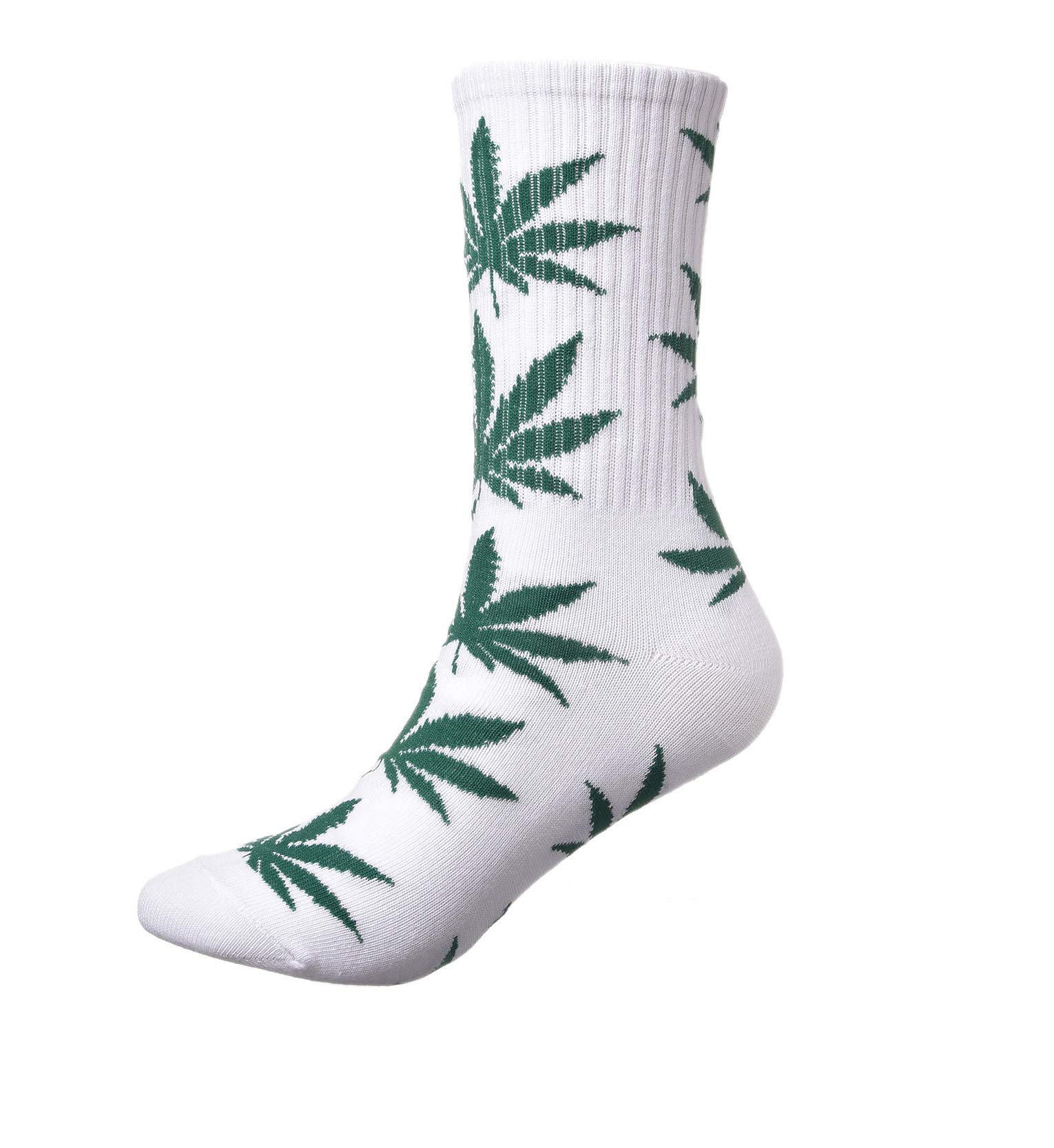 4 Pairs Pack Marijuana Weed Leaf Printed Cotton Athletic Sports High Crew Socks for Women Men (D-4 pairs)