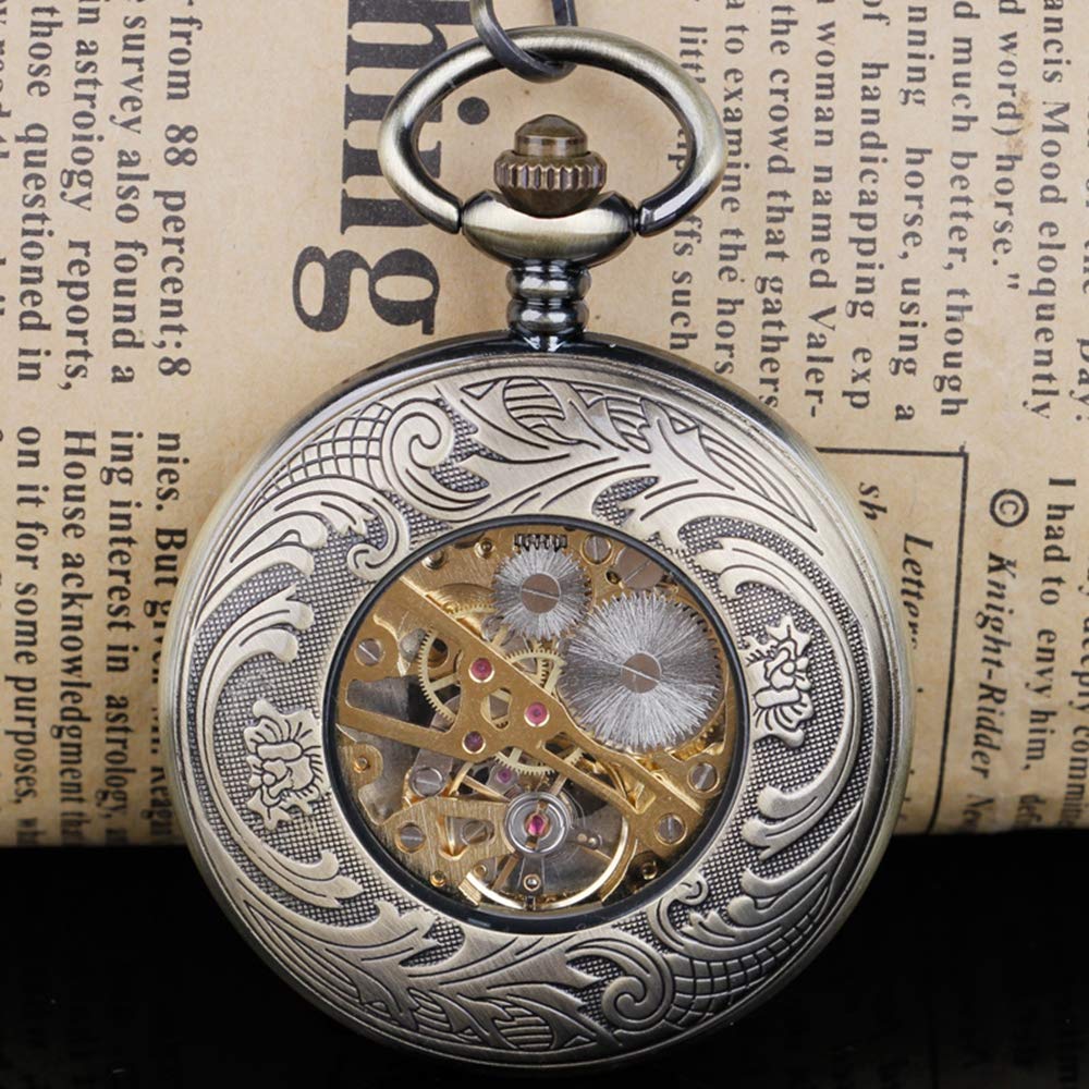 Classic Hollow Design Hand Winding Mechanical Pocket Watch Mens Watches