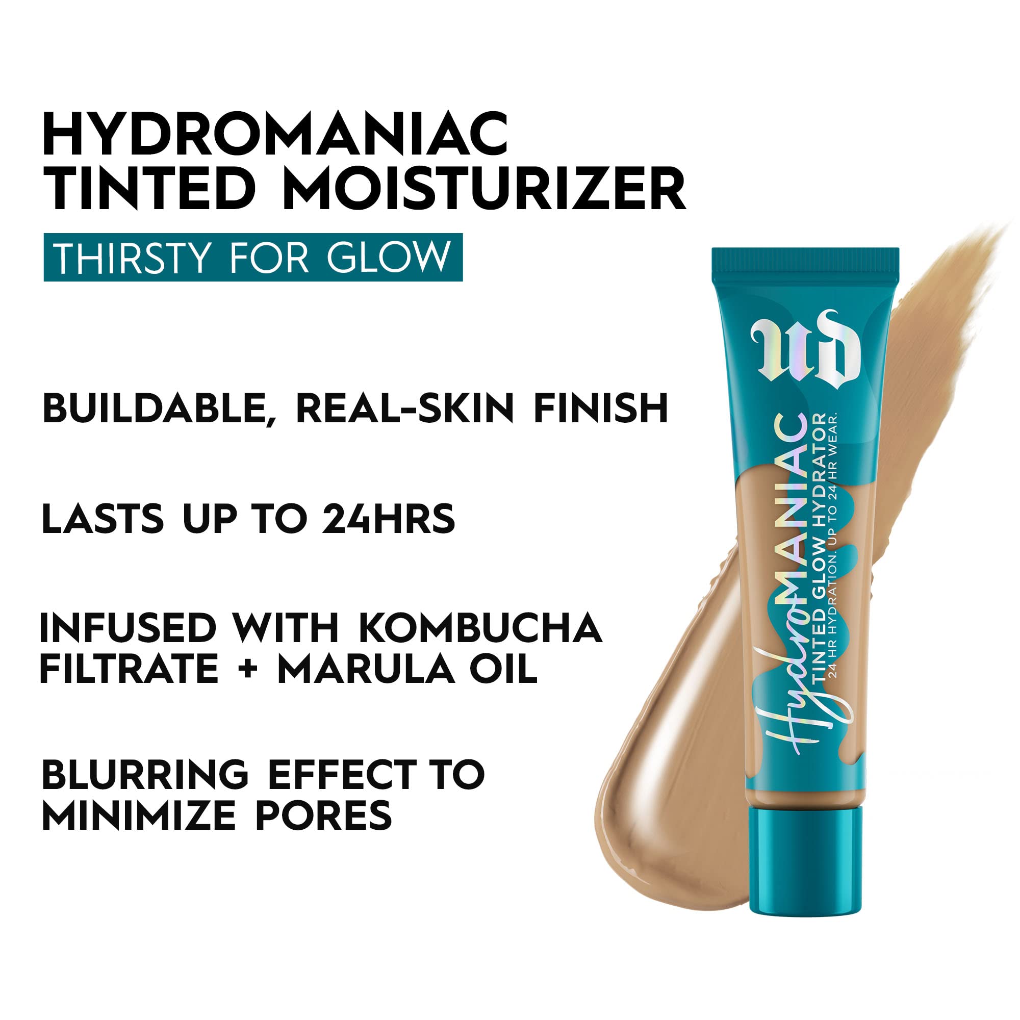 Urban Decay Hydromaniac Dewy Foundation (41 Light Medium Neutral), Hydrating Tinted Moisturizer for Dry Skin, Buildable Medium Coverage, Non-comedogenic, Vegan, Cruelty-free - 1.1 fl oz