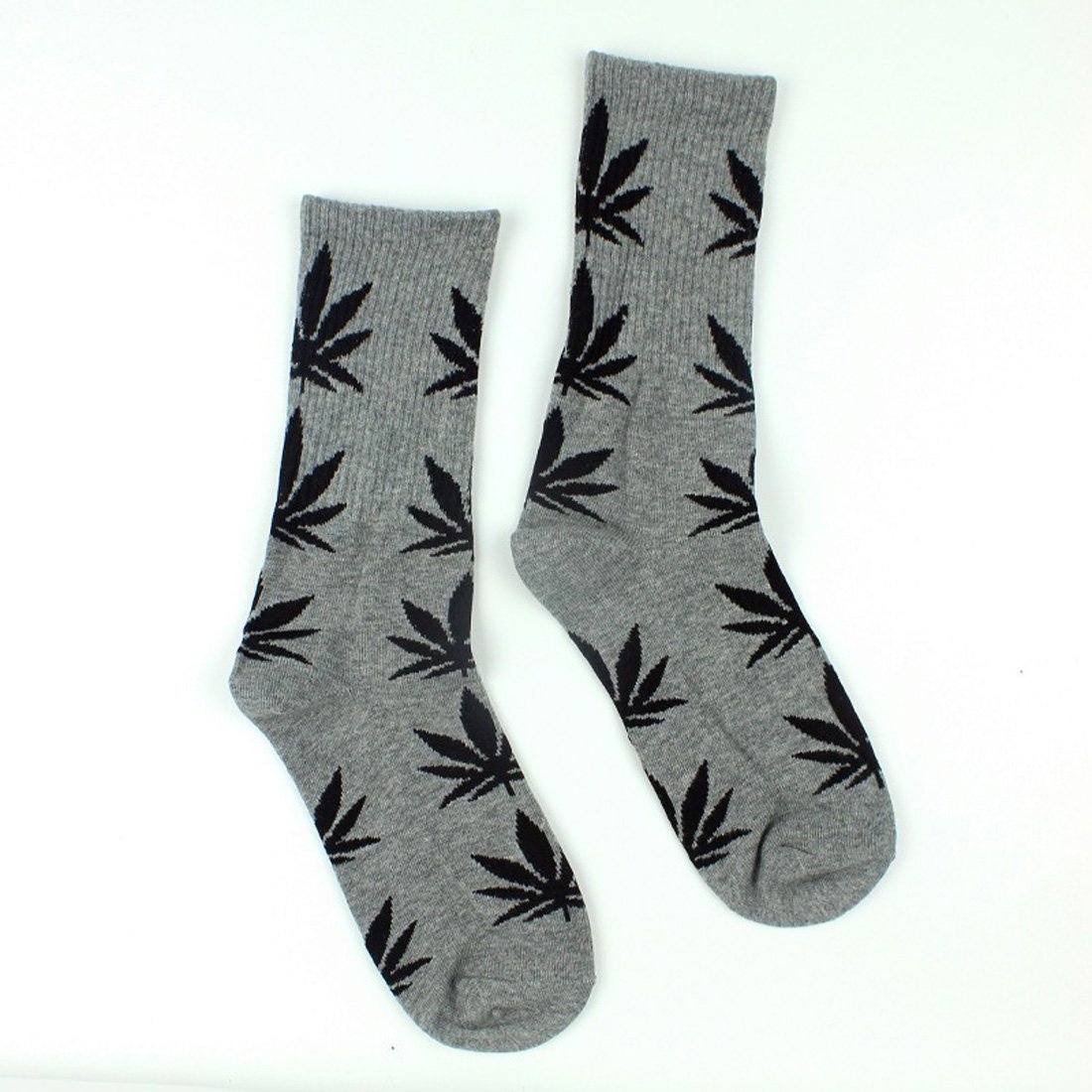 4 Pairs Pack Marijuana Weed Leaf Printed Cotton Athletic Sports High Crew Socks for Women Men (D-4 pairs)