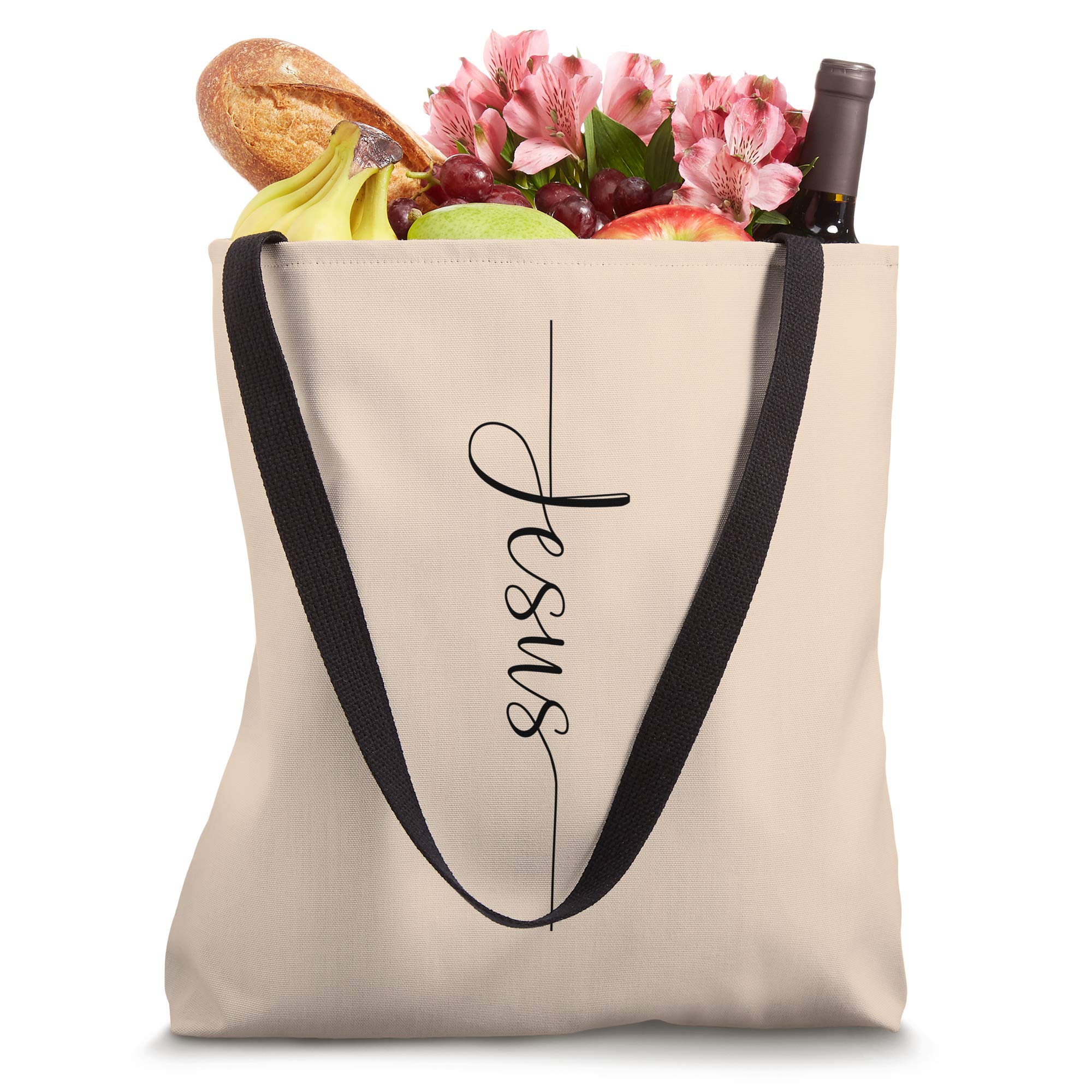 Jesus Line Letters Cool Religion God Faith Christian Gift Tote Bag